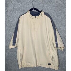 Life is Good Mens Beige Large Golf 1/2 Zip Short Sleeve Jacket